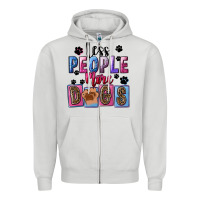 Dove Grey less people more dogs Zipper Hoodie - FaDigitalArtStudio