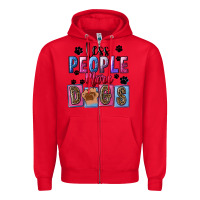 Red less people more dogs Zipper Hoodie - FaDigitalArtStudio