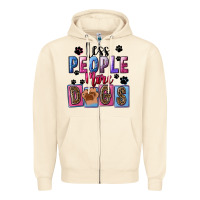 Sandshell less people more dogs Zipper Hoodie - FaDigitalArtStudio