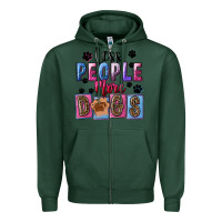 Sports Green less people more dogs Zipper Hoodie - FaDigitalArtStudio