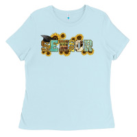 Baby Blue senior 2023 sunflower Ladies Tee - NancyCooperArtShop