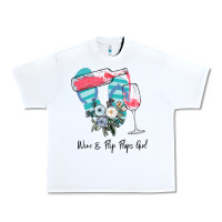 White Wine Flip Flops Girl Urban Heavy Tee - Bettercallsaul