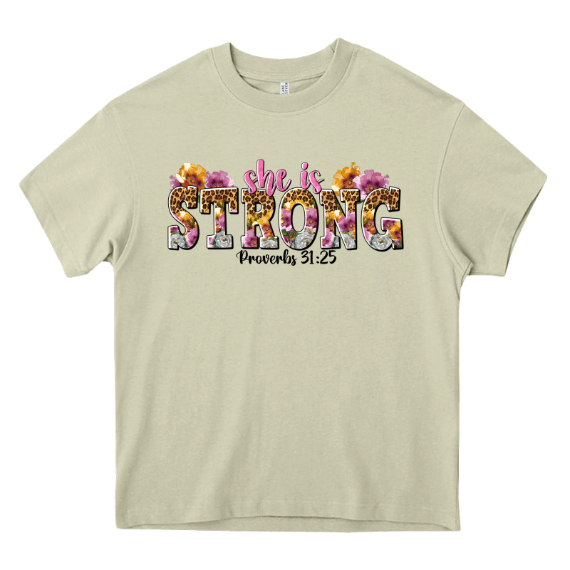 She Is Strong Proverbs 31 25 Heavy Core Tee by NancyCooperArtShop | Teevron