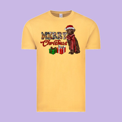 Merry Christmas Labrador Retriever Vintage Tee Designed By Ranaportraitstore