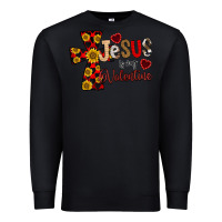 Black Jesus is My Valentine Cross Premium Sweatshirt - CowhideDigitalArt