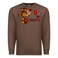 Chestnut Jesus is My Valentine Cross Premium Sweatshirt - CowhideDigitalArt