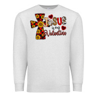 Oatmeal Heather Jesus is My Valentine Cross Premium Sweatshirt - CowhideDigitalArt