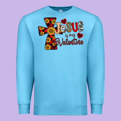 Jesus Is My Valentine Cross Premium Sweatshirt Designed By Cowhidedigitalart