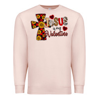 Pale Pink Jesus is My Valentine Cross Premium Sweatshirt - CowhideDigitalArt
