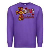 Purple Jesus is My Valentine Cross Premium Sweatshirt - CowhideDigitalArt