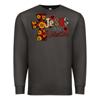 Smoke Jesus is My Valentine Cross Premium Sweatshirt - CowhideDigitalArt