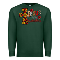 Sports Green Jesus is My Valentine Cross Premium Sweatshirt - CowhideDigitalArt