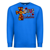True Royal Jesus is My Valentine Cross Premium Sweatshirt - CowhideDigitalArt