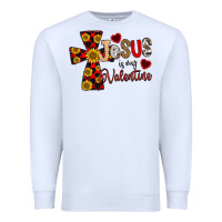 White Jesus is My Valentine Cross Premium Sweatshirt - CowhideDigitalArt
