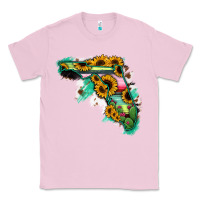 Bubblegum Pink Florida Map with Sunflower and Serape Cactus Classic Tee - Bettercallsaul