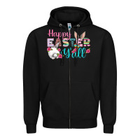 Black Happy Easter Y'all Zipper Hoodie - BundleAndBundleShop