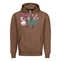 Chestnut Happy Easter Y'all Zipper Hoodie - BundleAndBundleShop