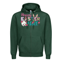 Sports Green Happy Easter Y'all Zipper Hoodie - BundleAndBundleShop
