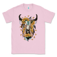 Bubblegum Pink sunflower boho bull skull with hands Classic Tee - RanaPortraitStore