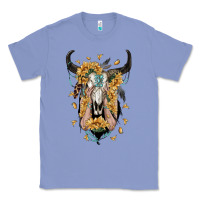 Colony Blue sunflower boho bull skull with hands Classic Tee - RanaPortraitStore