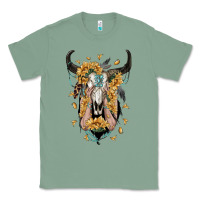 Sage sunflower boho bull skull with hands Classic Tee - RanaPortraitStore