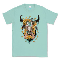 Seafoam sunflower boho bull skull with hands Classic Tee - RanaPortraitStore