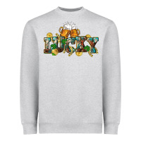 Heather Grey Lucky beers St. Patrick's Day Heavyweight Sweatshirt - CowGirlArtShop