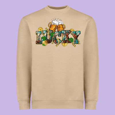 Lucky Beers St. Patrick's Day Heavyweight Sweatshirt Designed By Cowgirlartshop