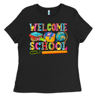 Black welcome school Ladies Tee - NancyCooperArtShop
