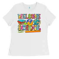 White welcome school Ladies Tee - NancyCooperArtShop