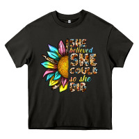 Asphalt she believed she could so she did Heavy Core Tee - NancyCooperArtShop