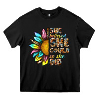Black she believed she could so she did Heavy Core Tee - NancyCooperArtShop