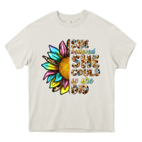 Cream she believed she could so she did Heavy Core Tee - NancyCooperArtShop
