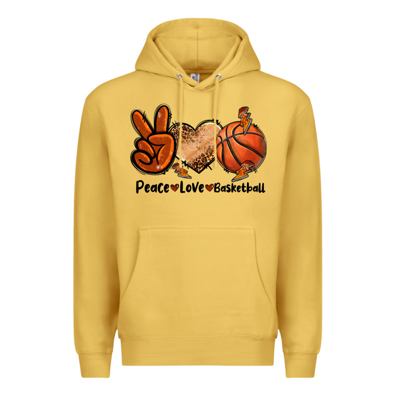 Peace Love Basketball Premium Hoodie by FaDigitalArtStudio | Teevron
