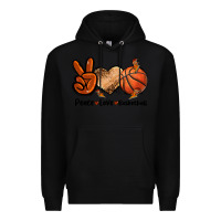 Black Peace Love Basketball Premium Hoodie - FaDigitalArtStudio