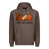 Coffee Peace Love Basketball Premium Hoodie - FaDigitalArtStudio