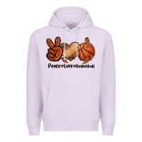 Lilac Peace Love Basketball Premium Hoodie - FaDigitalArtStudio