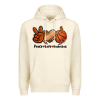 Sandshell Peace Love Basketball Premium Hoodie - FaDigitalArtStudio