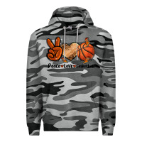 Slate Camo Peace Love Basketball Premium Hoodie - FaDigitalArtStudio