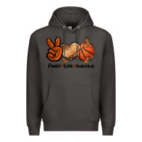 Smoke Peace Love Basketball Premium Hoodie - FaDigitalArtStudio