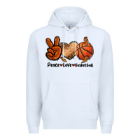 White Peace Love Basketball Premium Hoodie - FaDigitalArtStudio