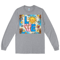 Heather Grey summer love Long Sleeve Tee - TumblerDesignByShophia