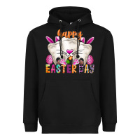 Black Happy Easter Heavyweight Hoodie - CowhideDigitalArt