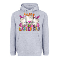 Heather Grey Happy Easter Heavyweight Hoodie - CowhideDigitalArt