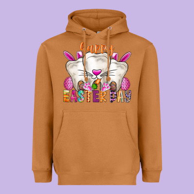 Happy Easter Heavyweight Hoodie Designed By Cowhidedigitalart