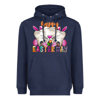 Navy Happy Easter Heavyweight Hoodie - CowhideDigitalArt