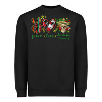 Black Peace love dia de los muertos Mexico Heavyweight Sweatshirt - HowdyJamesFarm