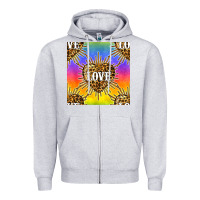 Heather Grey Pride lgbtq leopard love heart seamless pattern Zipper Hoodie - BundleAndBundleShop