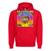 Red Pride lgbtq leopard love heart seamless pattern Zipper Hoodie - BundleAndBundleShop