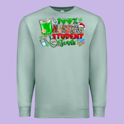 100 Nursing Student Tears Premium Sweatshirt Designed By Cowhidedigitalart